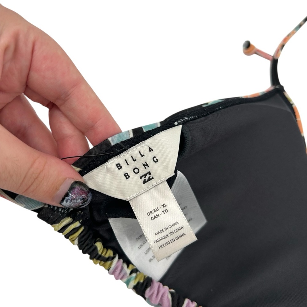 NWT Billabong Beach Babe Tri Set Black Floral Print Women’s Size XL - Picture 14 of 15